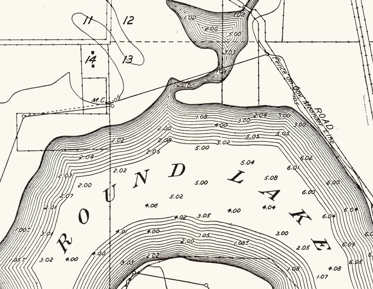 1916 Map of Round Lake Harrison County Iowa