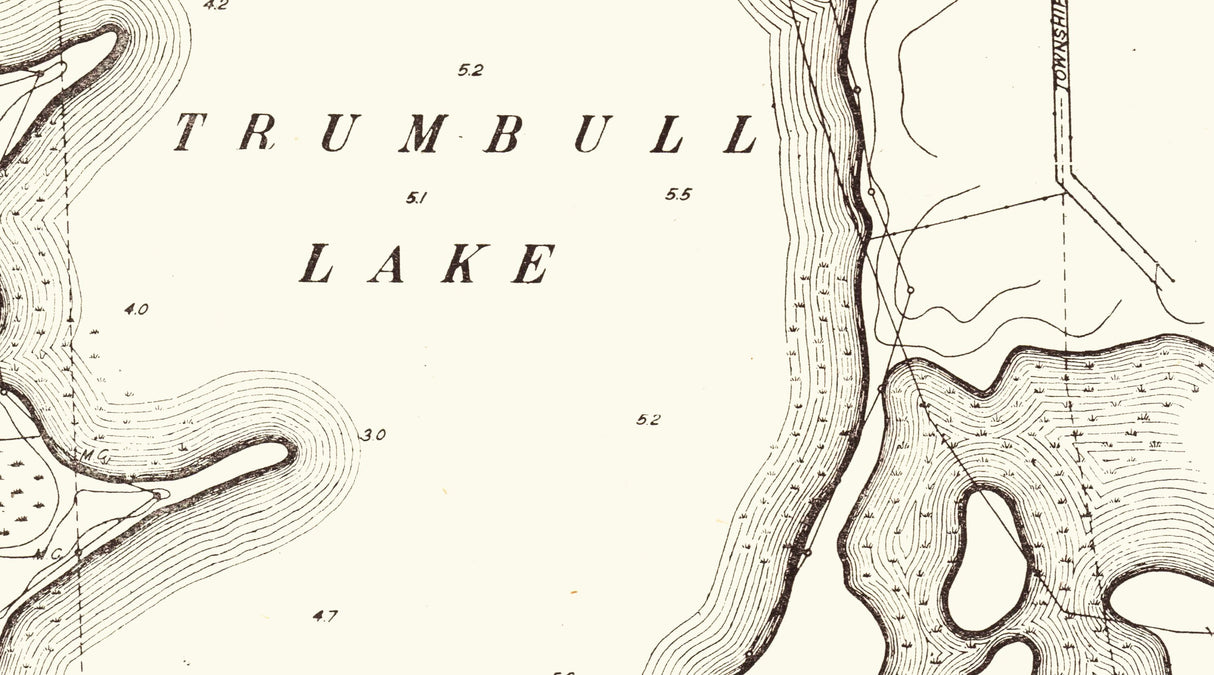 1916 Map of Trumbull Lake and Round Lake Clay County Iowa