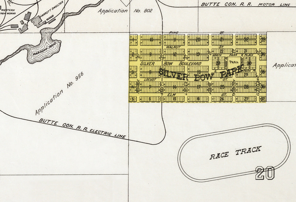 1893 Map of Butte City Montana