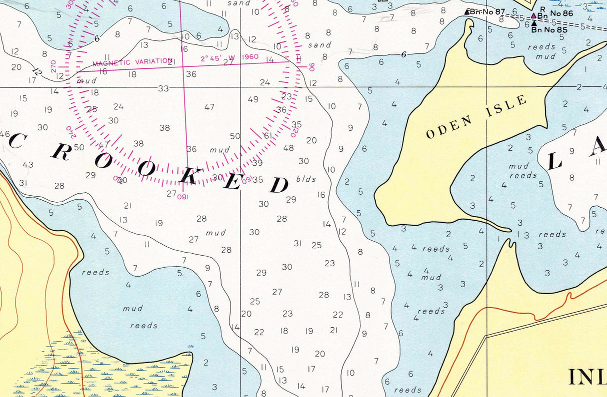1960 Nautical Map of Crooked Lake Michigan