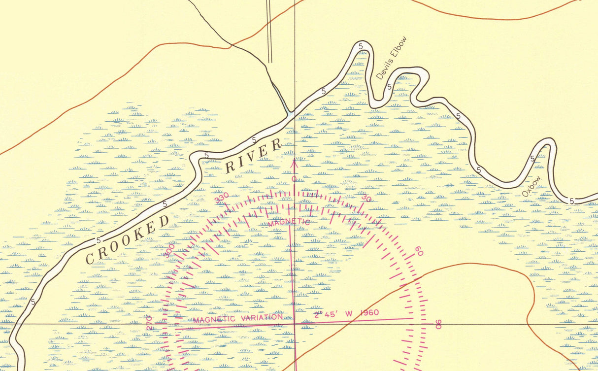 1960 Nautical Map of Crooked River Hay Lake Michigan