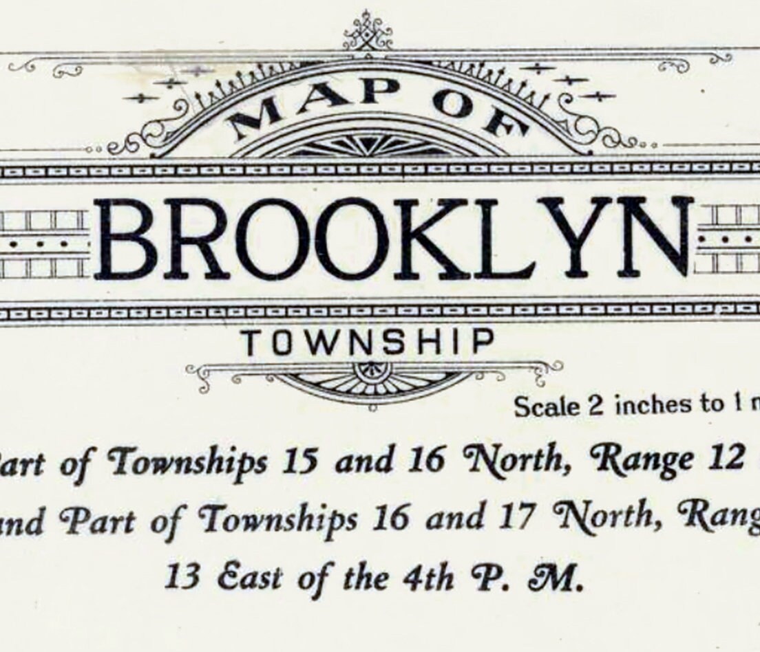 1923 Map of Brooklyn Township Green Lake County Wisconsin