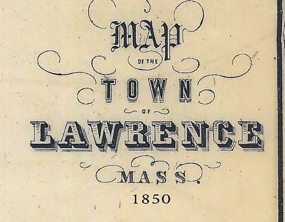 1850 Town Map of Lawrence Essex County Massachusetts