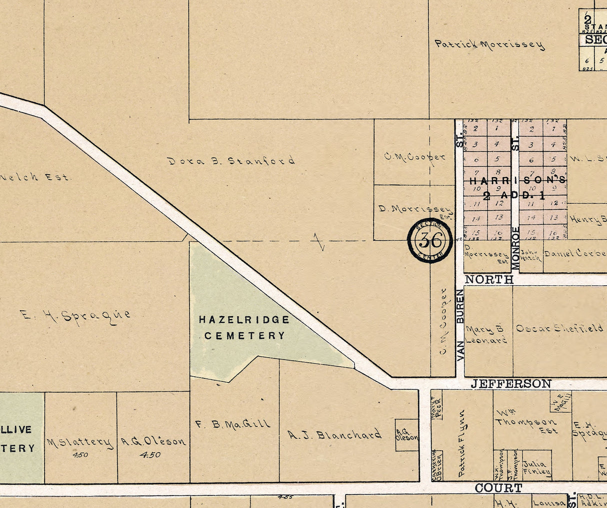 1907 Town Map of Elkhorn Walworth County Wisconsin