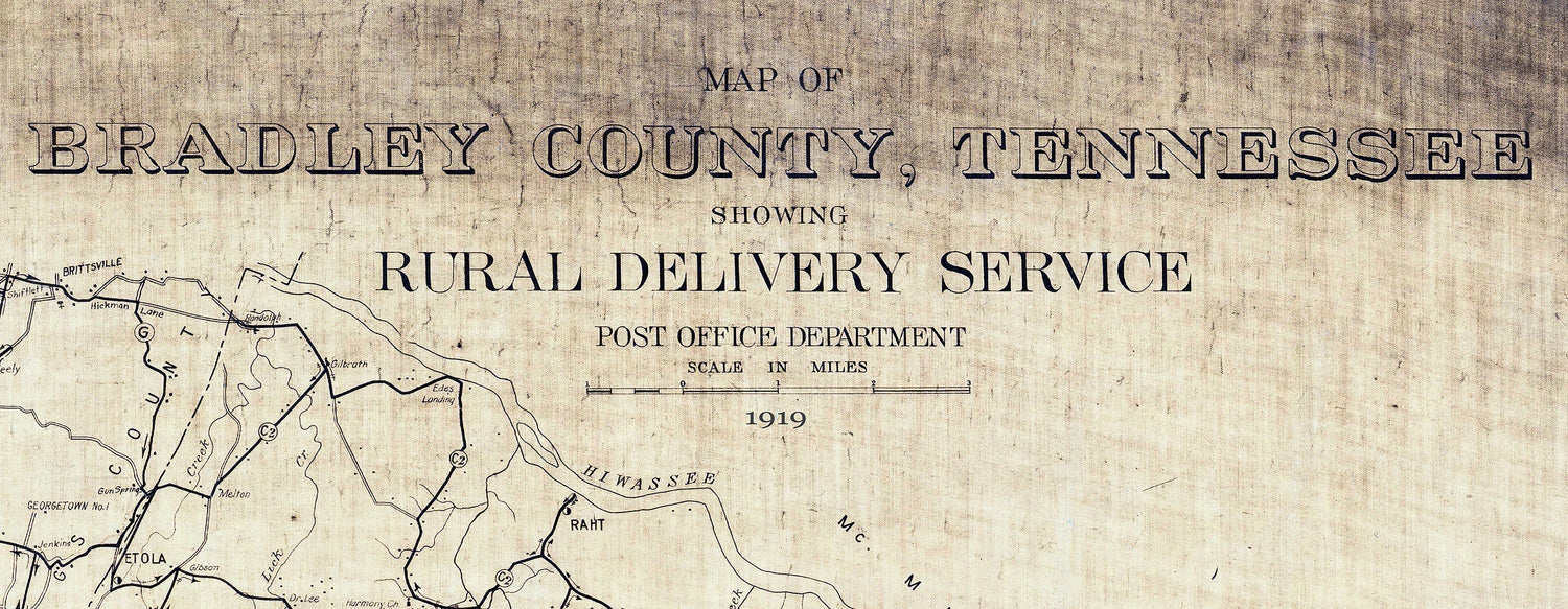 1919 Map of Bradley County Tennessee