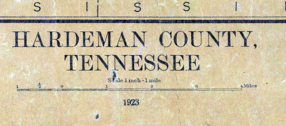 1923 Map of Hardeman County Tennessee