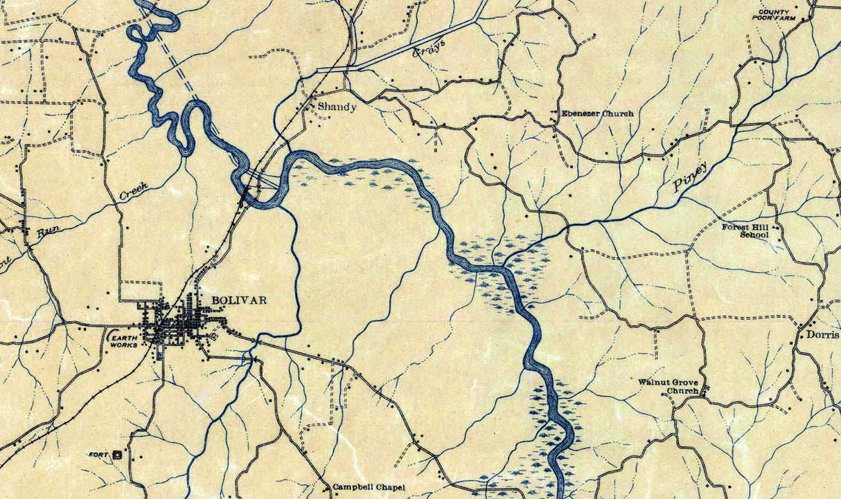1923 Map of Hardeman County Tennessee
