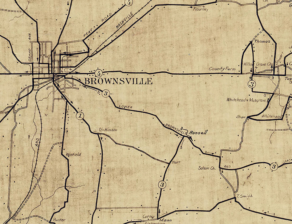 1930 Map of Haywood County Tennessee