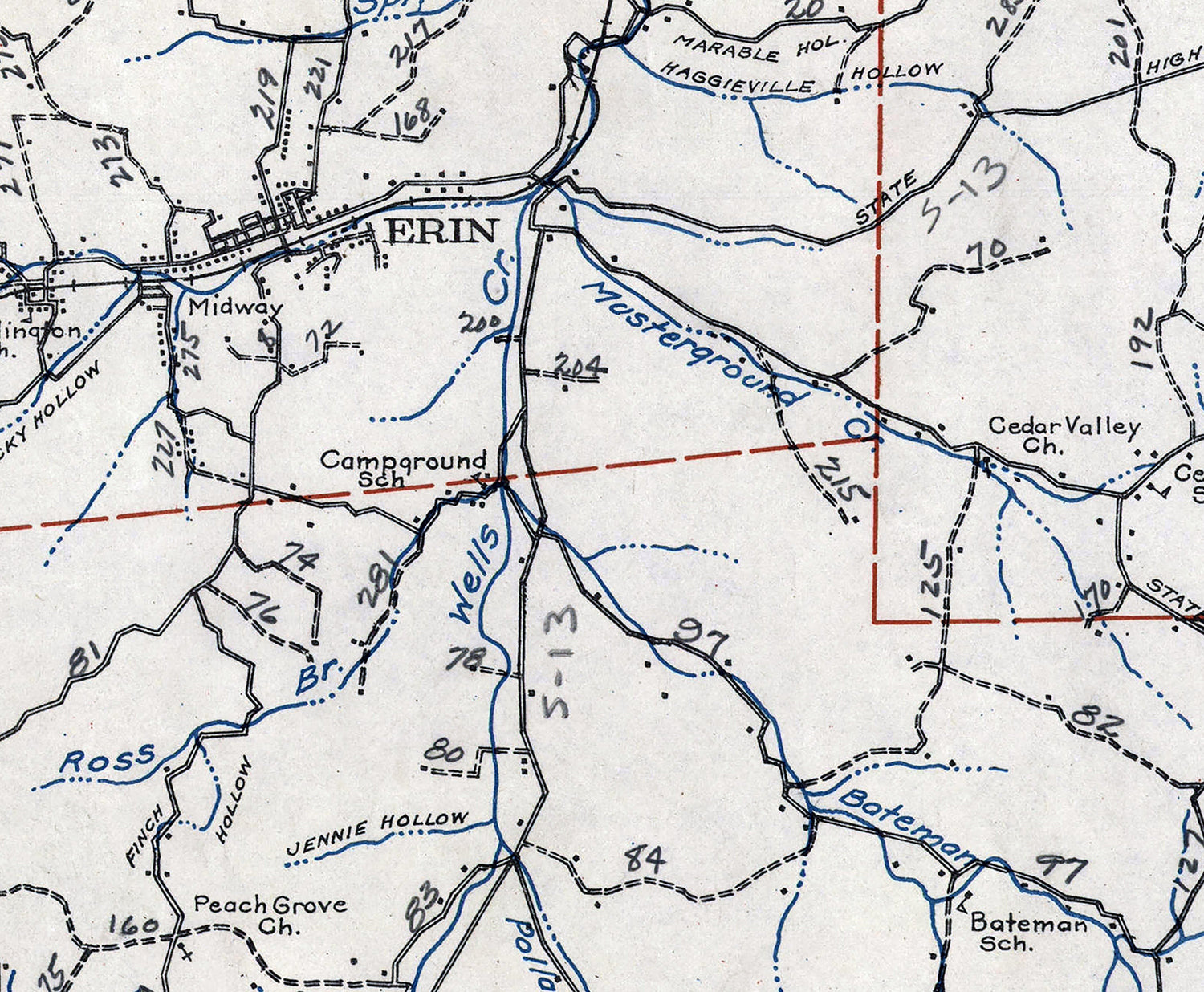 1931 Map of Houston County Tennessee