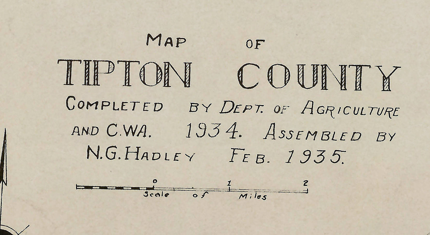 1935 Map of Tipton County Tennessee