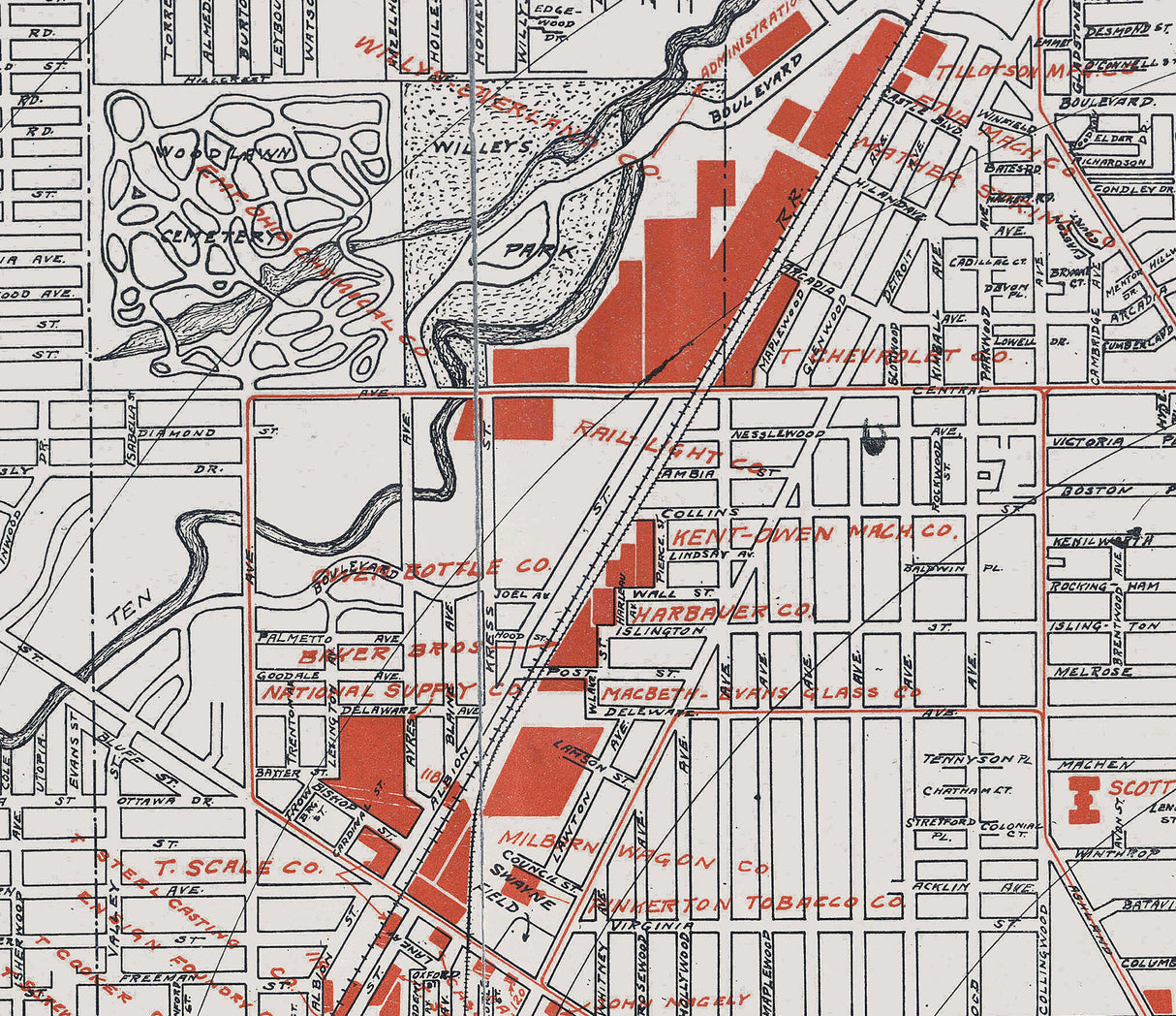 1919 Map of Toledo Ohio