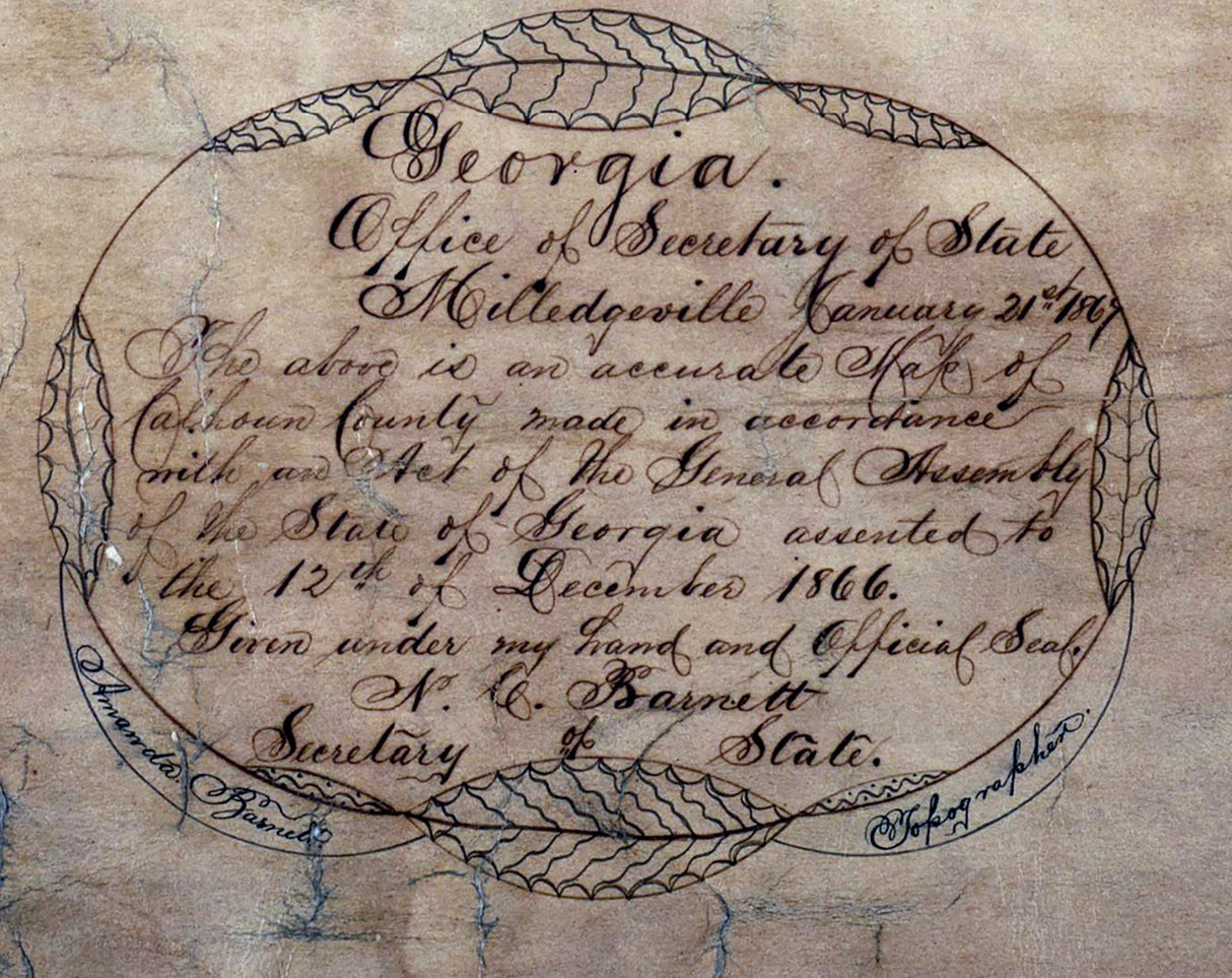 1867 Map of Calhoun County Georgia