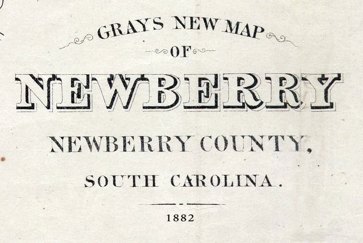 1882 Map of Newberry Newberry County South Carolina