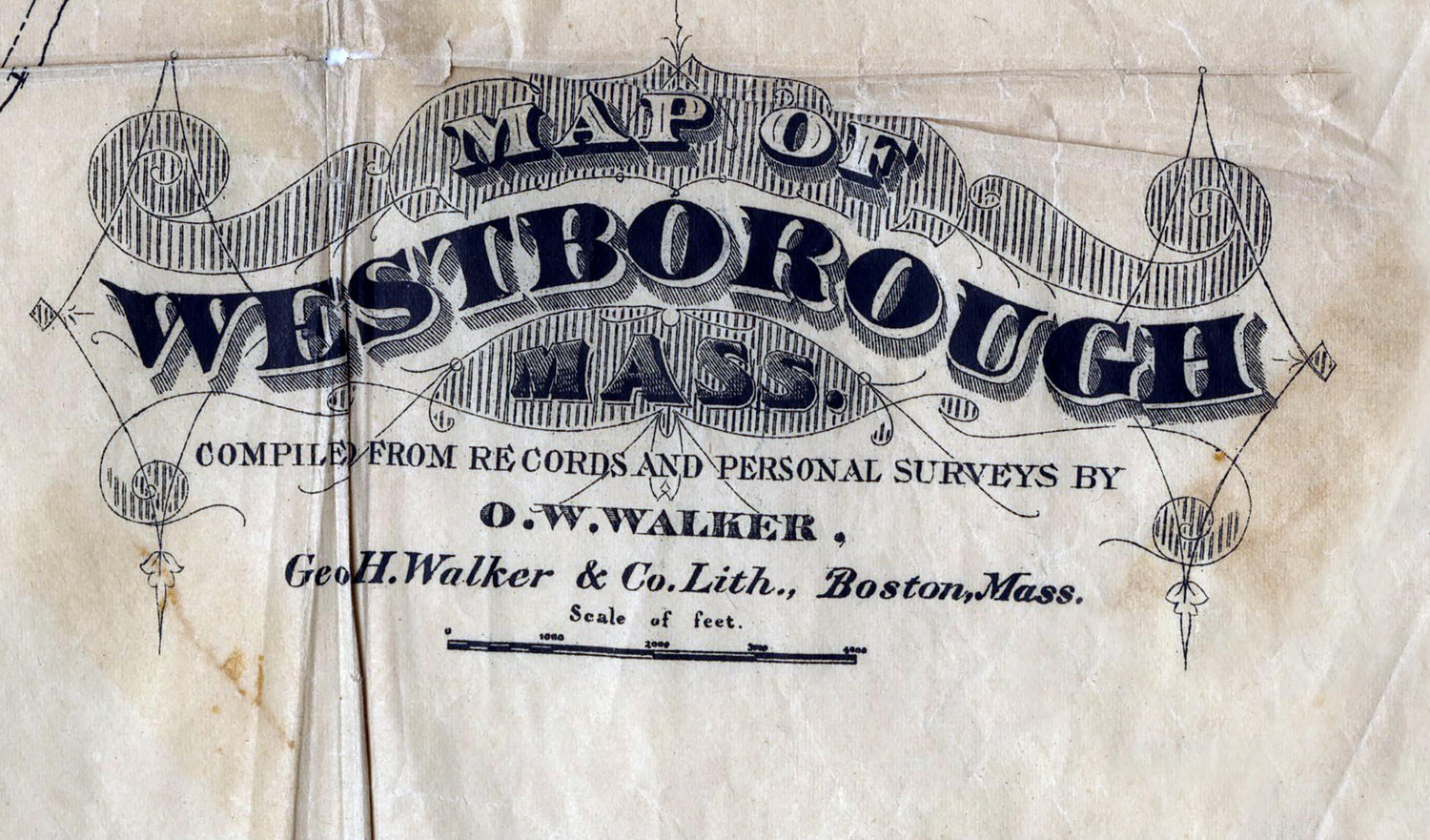 1870 Map of Westborough Worcester County Massachusetts