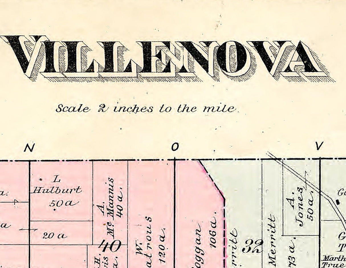1881 Map of Villenova Chautauqua County New York