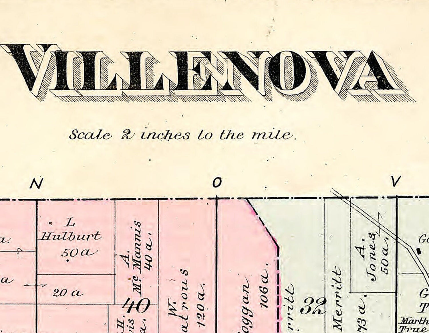 1881 Map of Villenova Chautauqua County New York