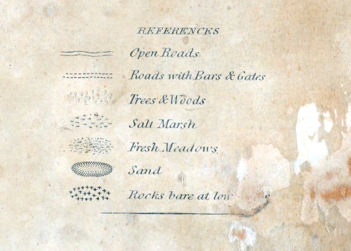 1832 Town Map of Ipswich Essex County Massachusetts