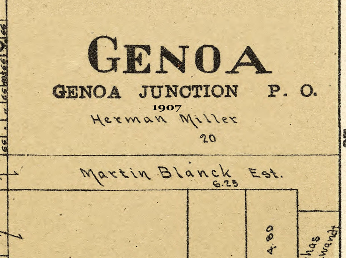 1907 Town Map of Genoa Walworth County Wisconsin
