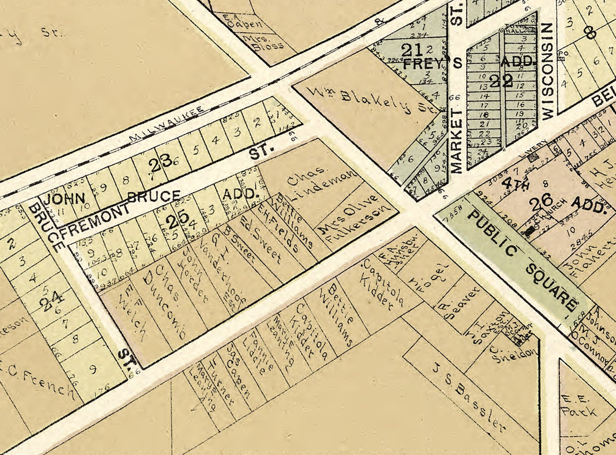 1907 Town Map of Darien Walworth County Wisconsin