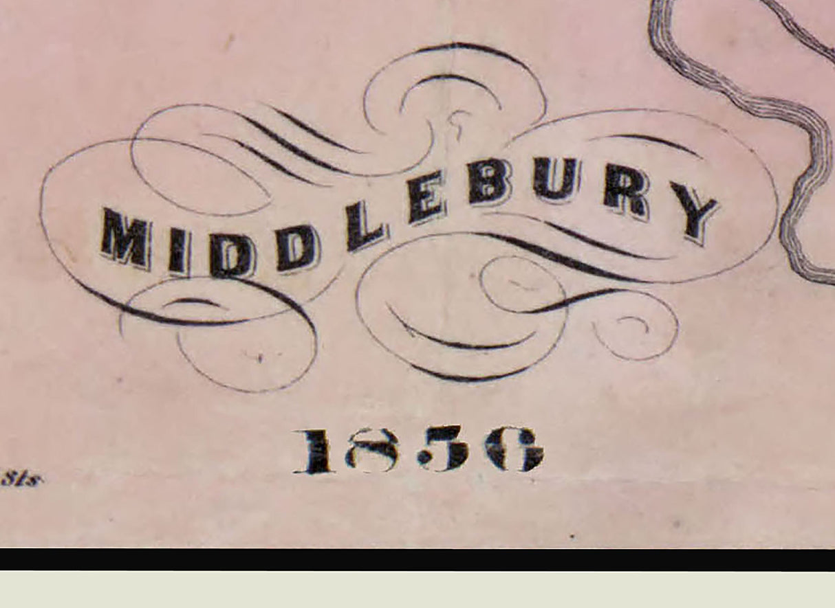 1856 Town Map of Middlebury Summit County Ohio