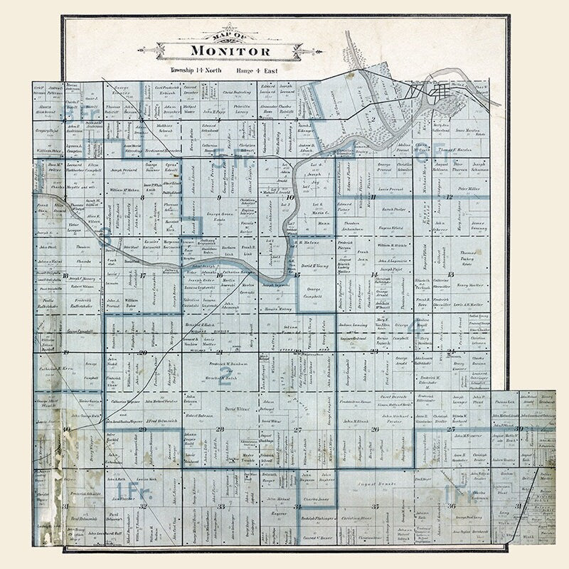 1896 Map of Monitor Township Bay County Michigan