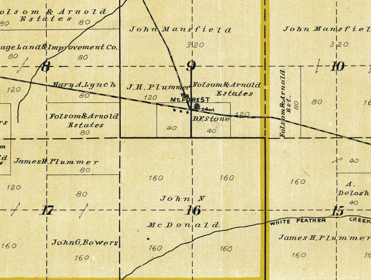 1896 Map of Mt Forest Township Bay County Michigan