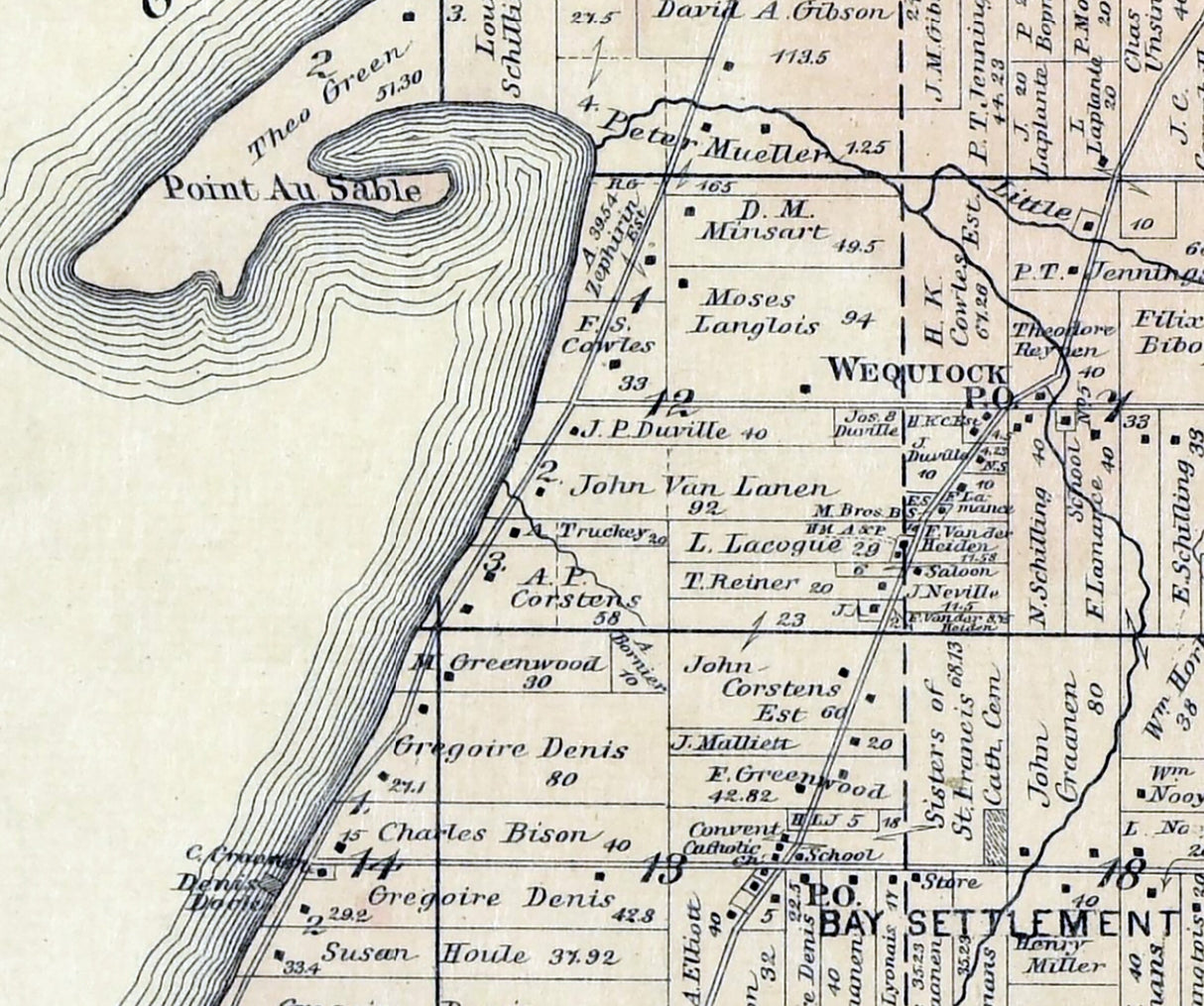 1889 Map of Scott Township Brown County Wisconsin