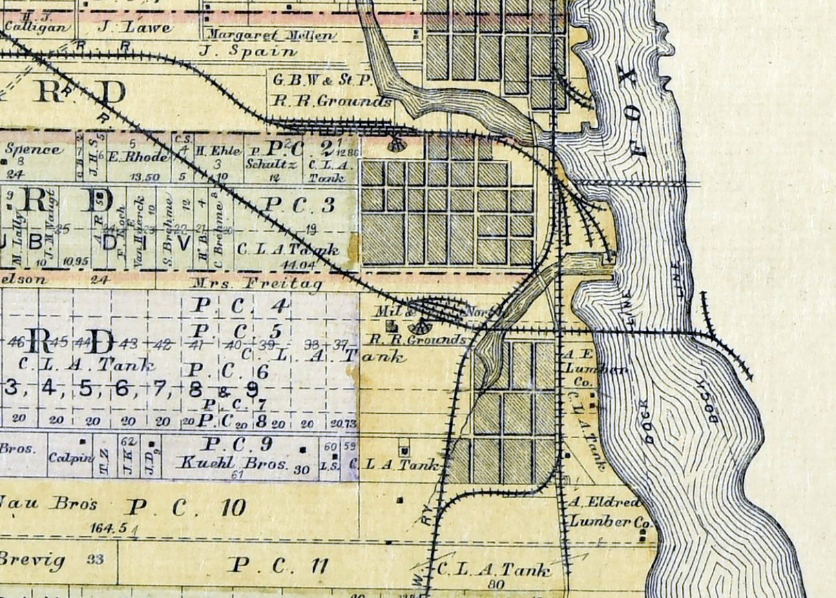 1889 Town Map of Fort Howard Brown County Wisconsin