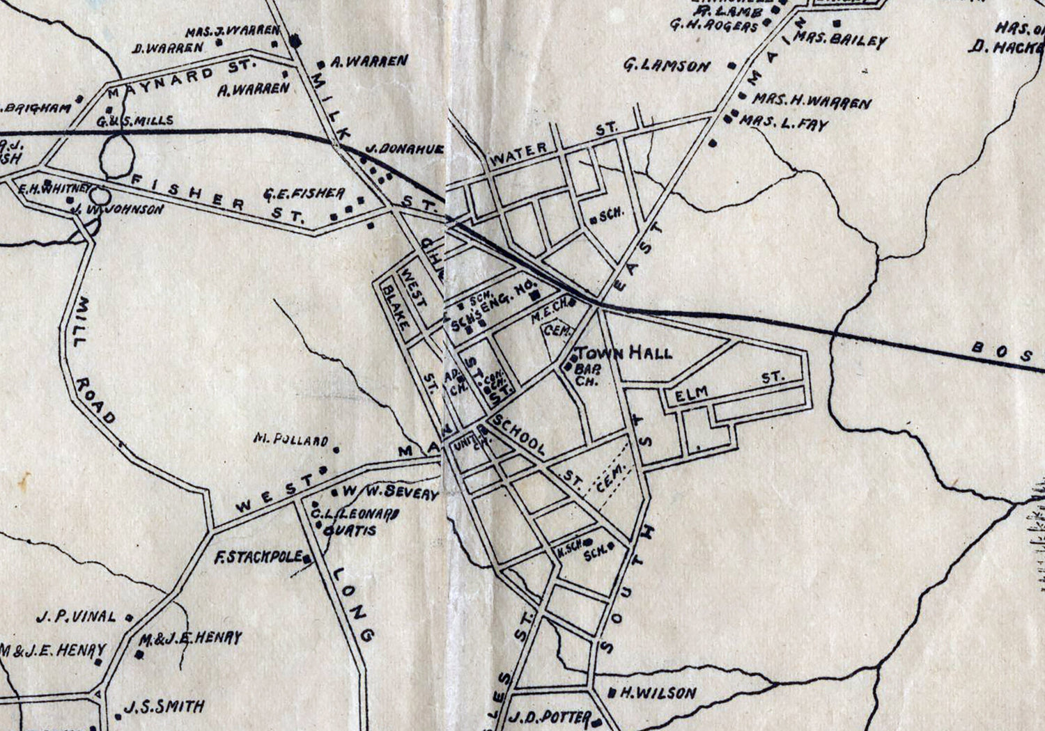 1870 Map of Westborough Worcester County Massachusetts