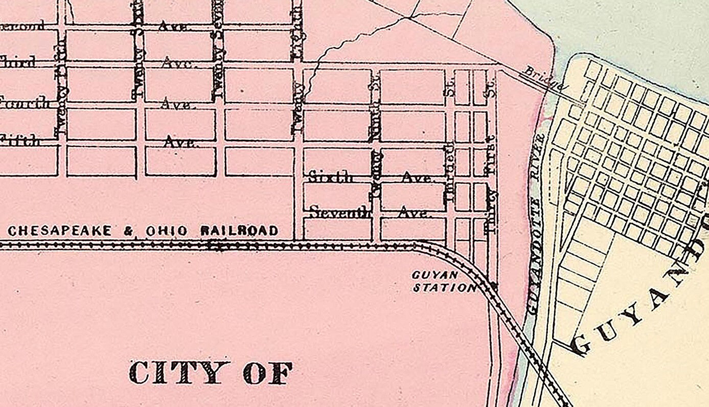 1872 Town Map of Huntington West Virginia