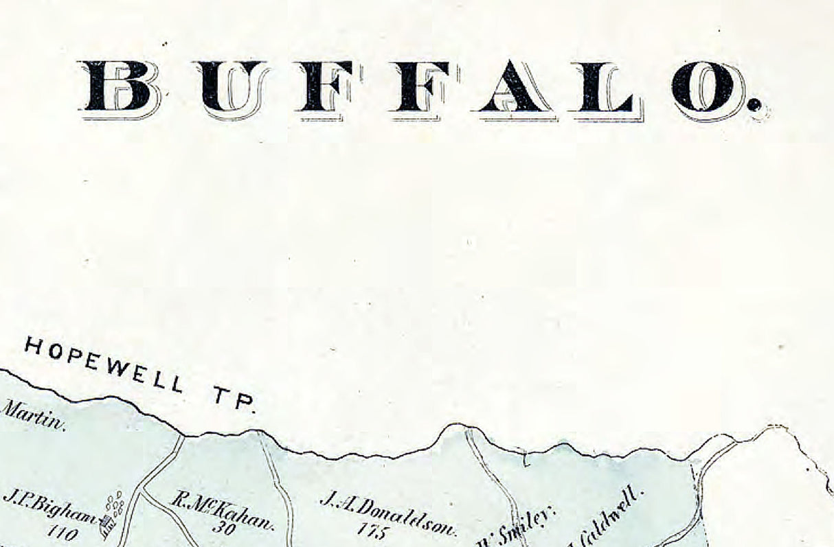 1876 Map of Buffalo Township Washington County Pa
