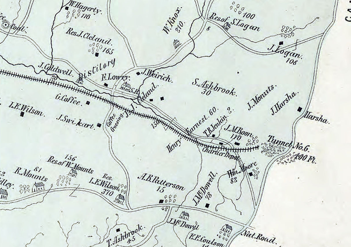 1876 Map of Buffalo Township Washington County Pa