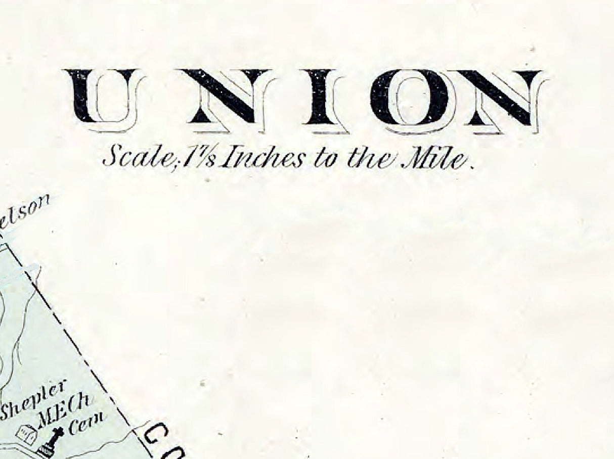 1876 Map of Union Township Washington County Pa Hickory