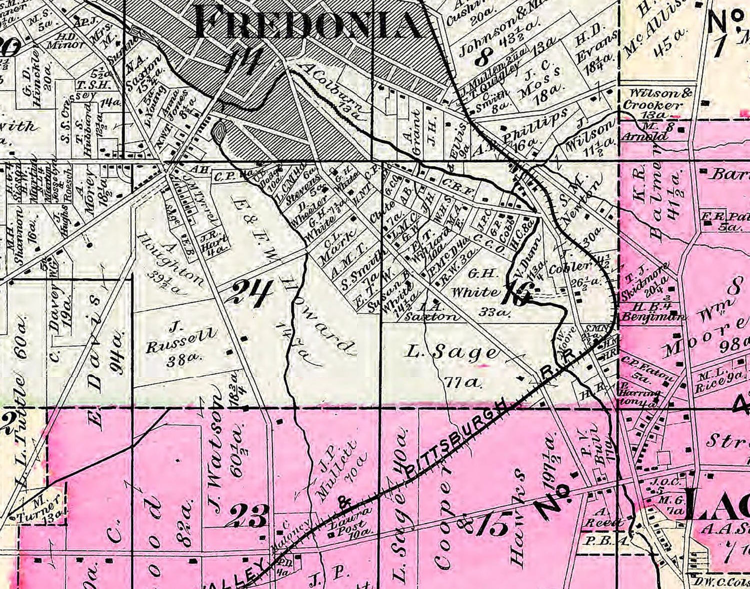 1881 Map of Pomfret Chautauqua County New York