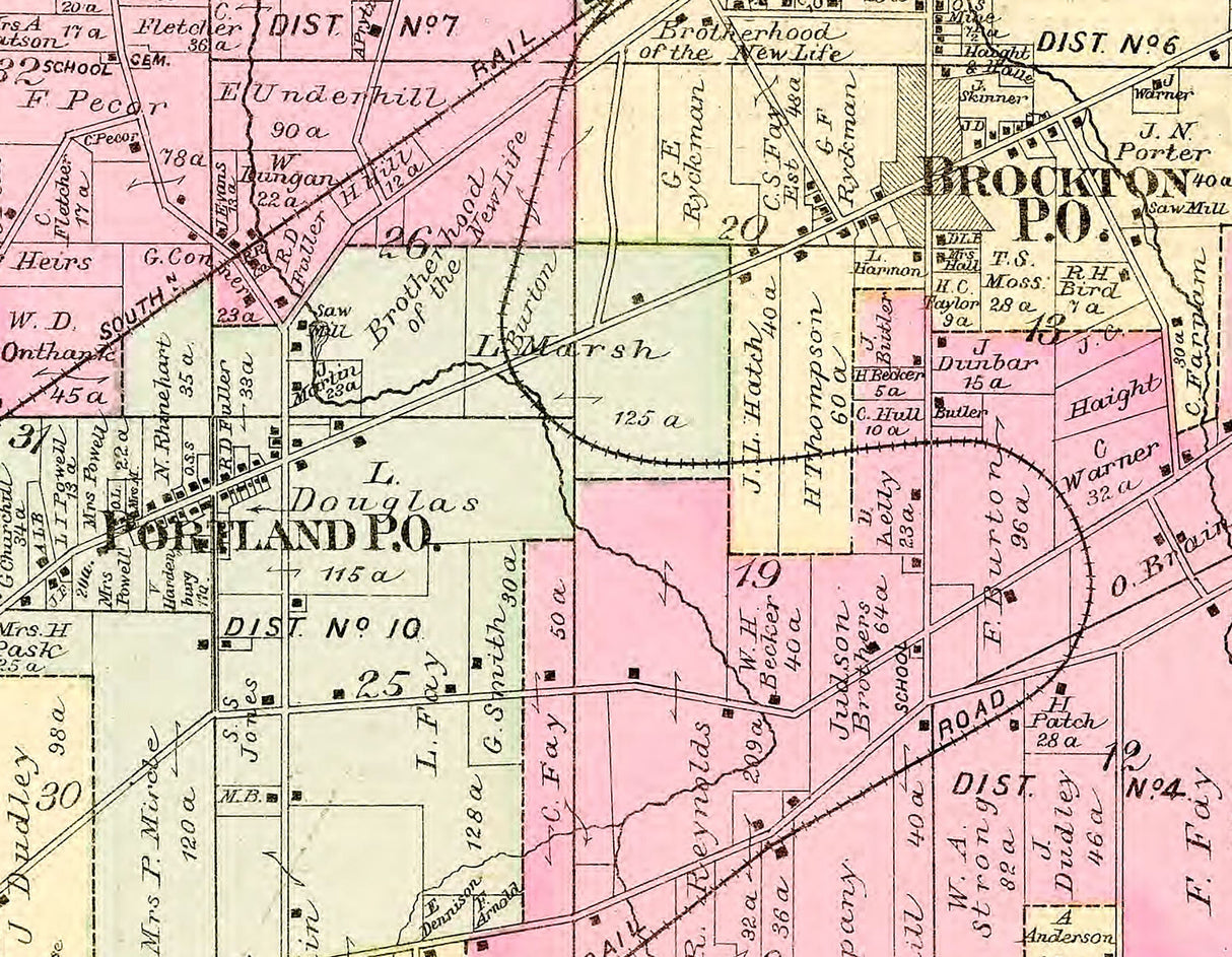 1881 Map of Portland Chautauqua County New York