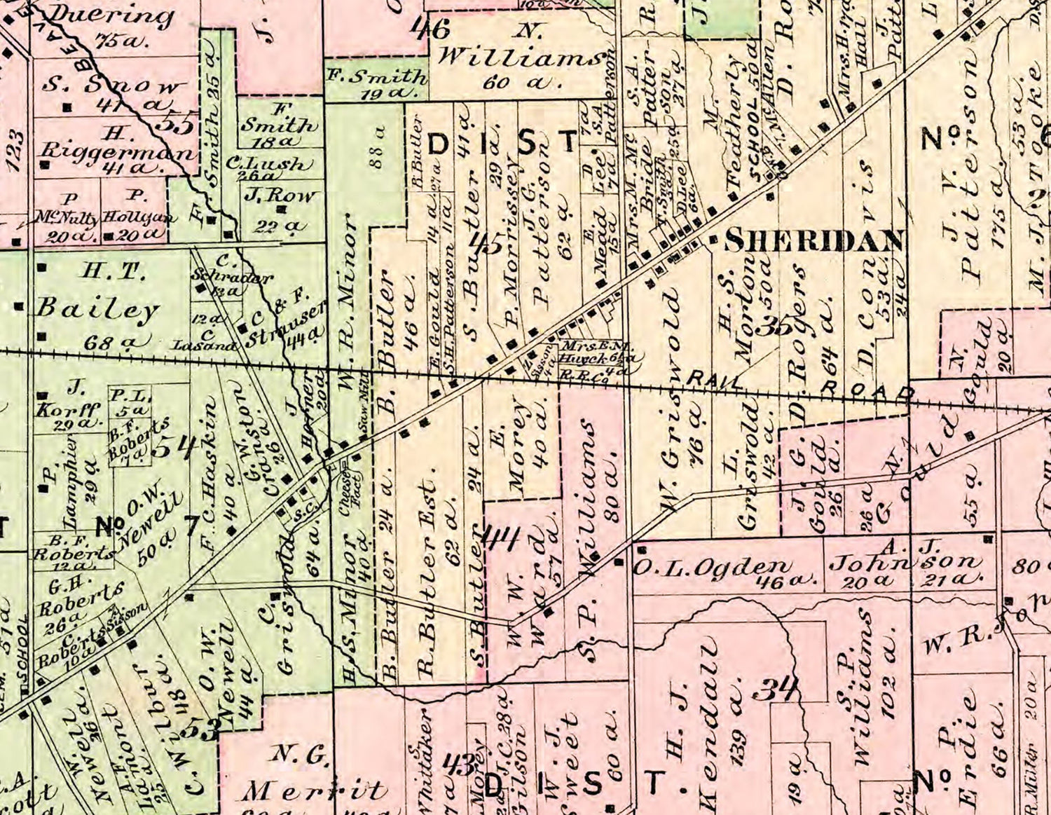 1881 Map of Sheridan Chautauqua County New York