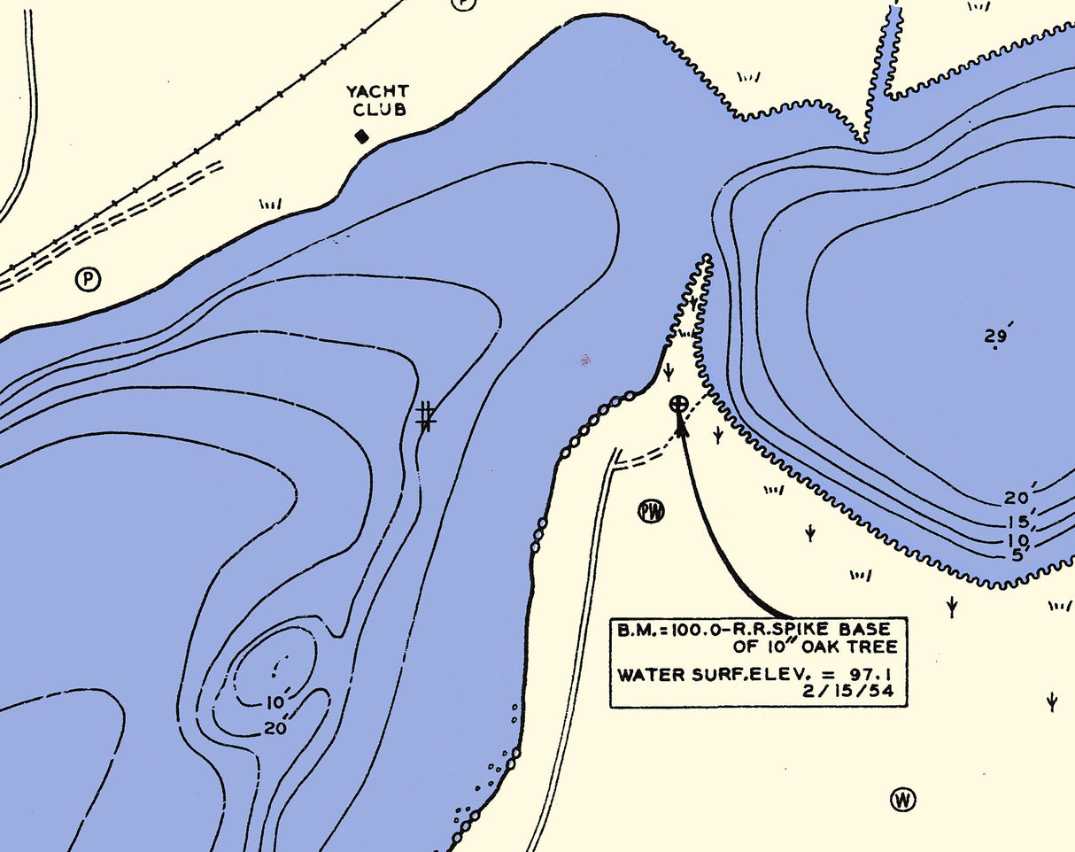 1954 Map of Indian Lake Kalamazoo County Michigan