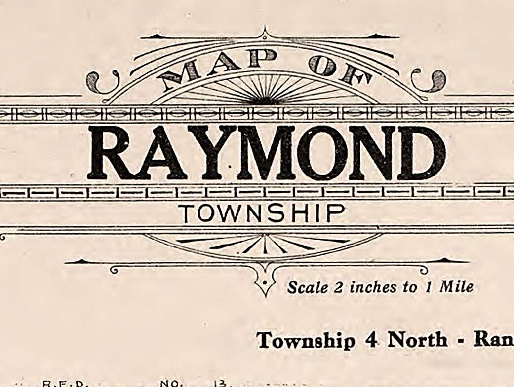 1908 Map of Raymond Township Racine County Wisconsin