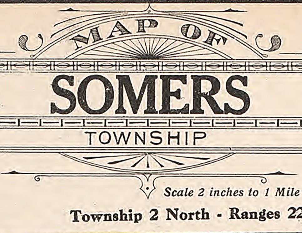 1908 Map of Somers Township Kenosha County Wisconsin