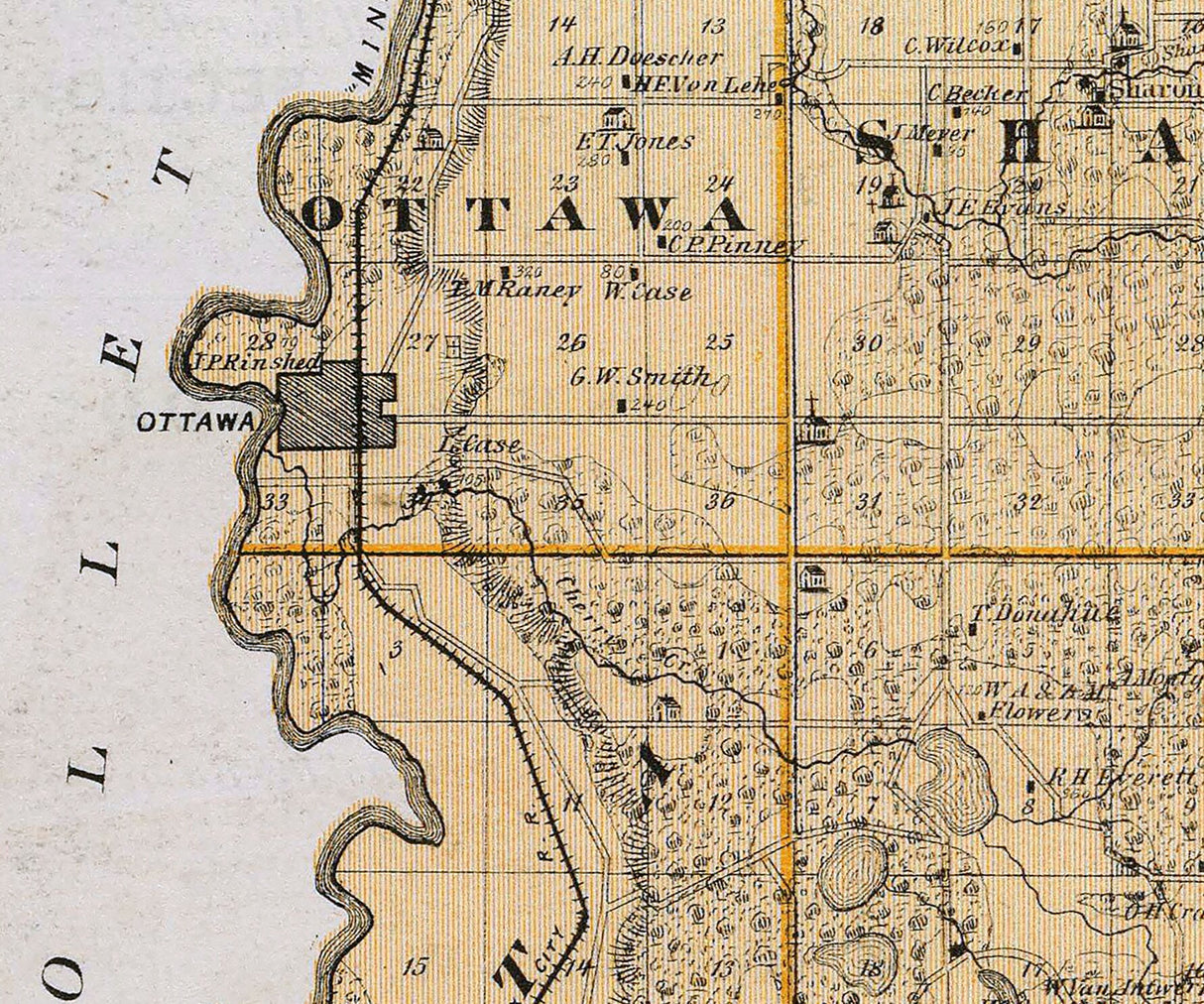 1874 Map of Le Sueur County Minnesota