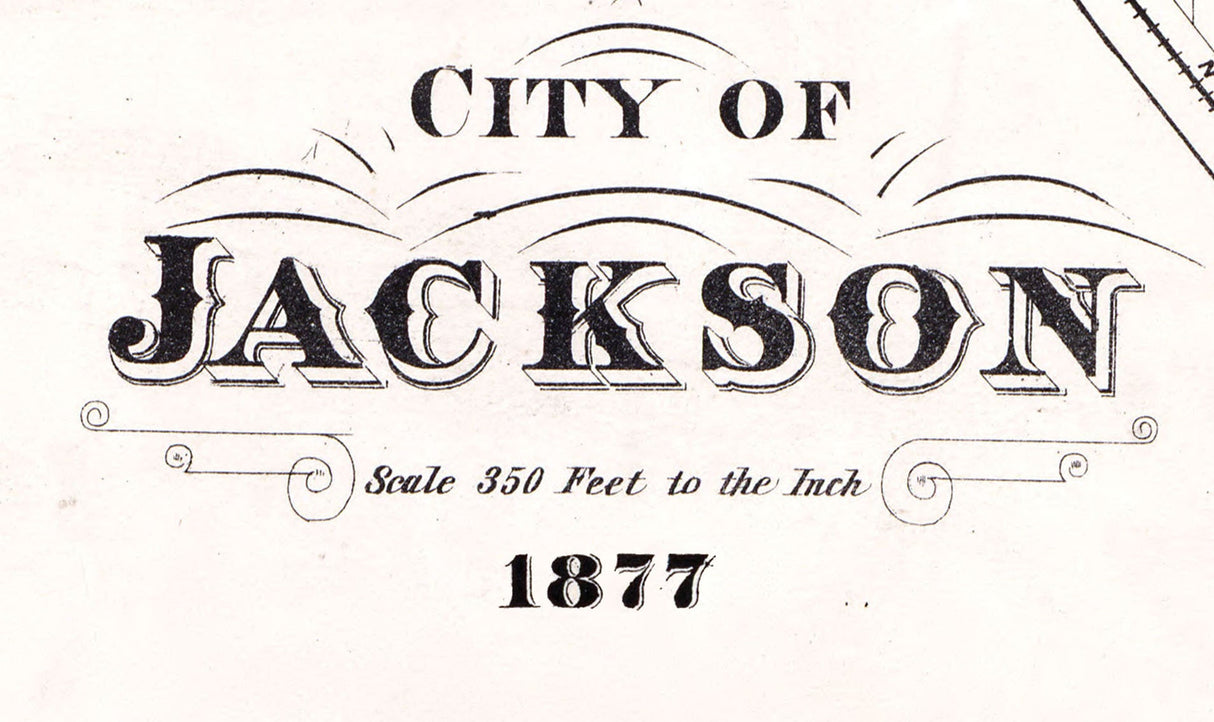1877 Town Map of Jackson Madison County Tennessee