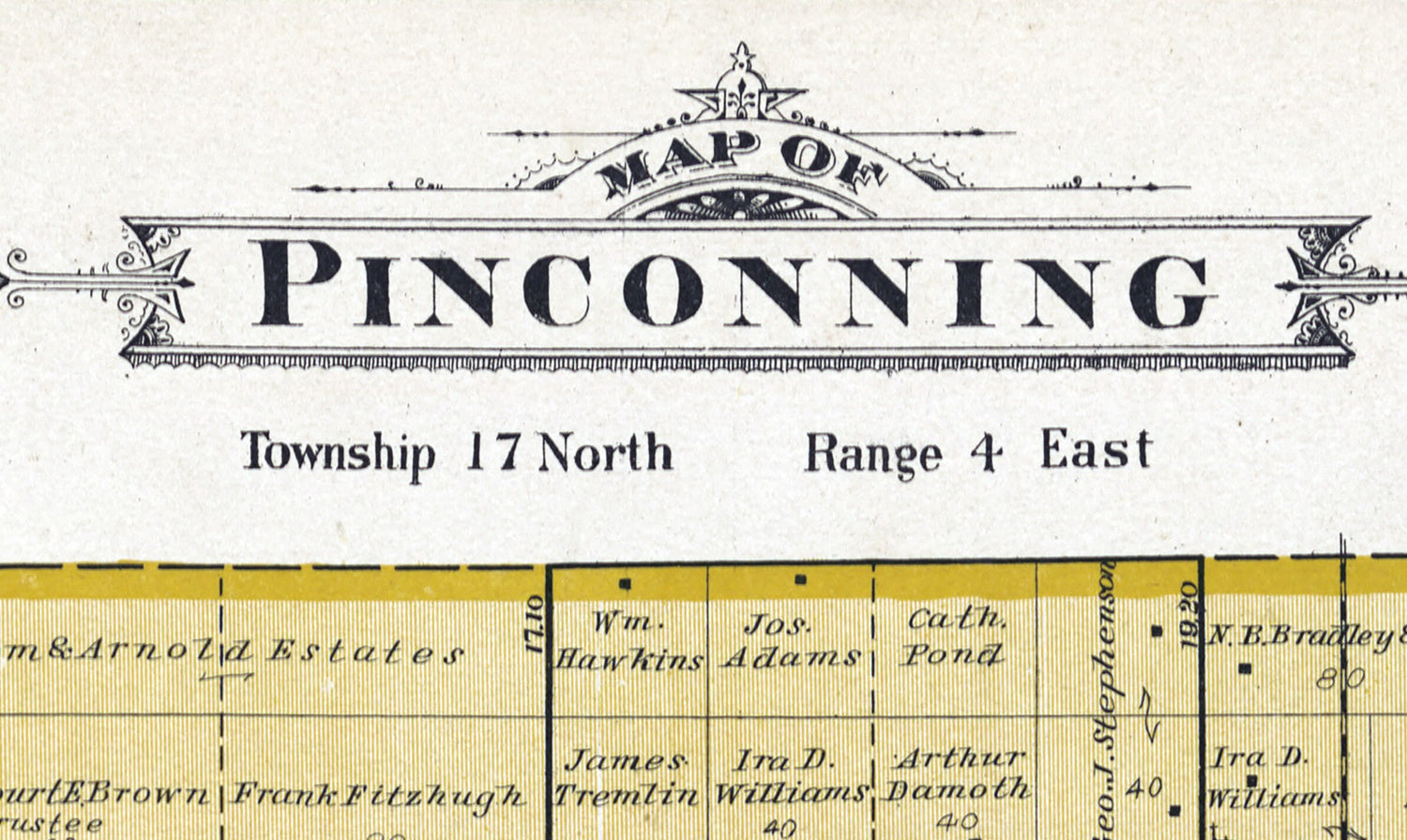 1896 Map of Pinconning Township Bay County Michigan