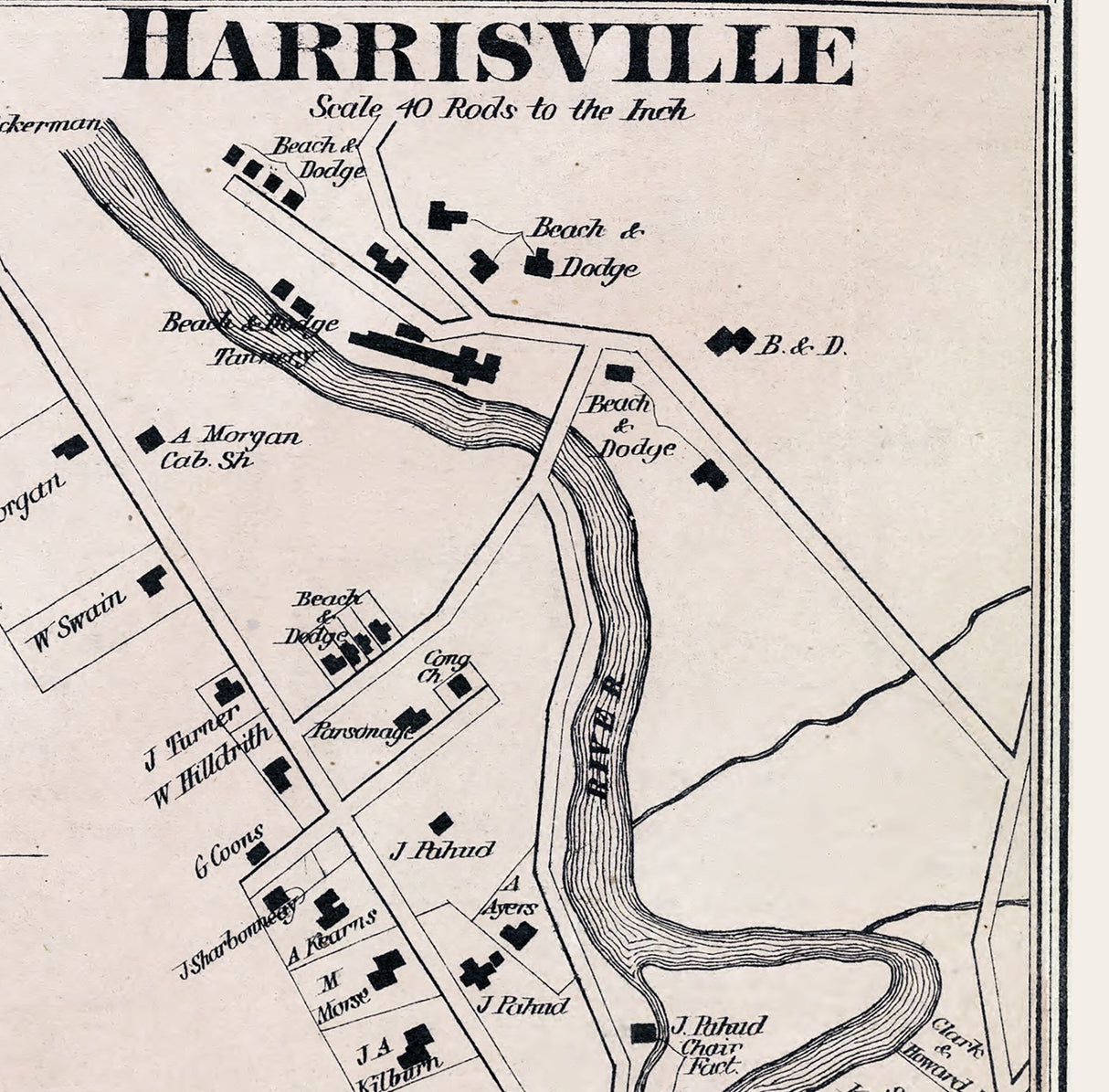 1875 Map of Diana Township Lewis County New York