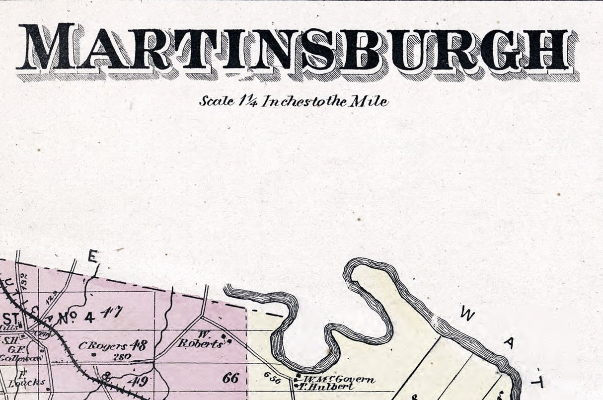 1875 Map of Martinsburgh Township Lewis County New York