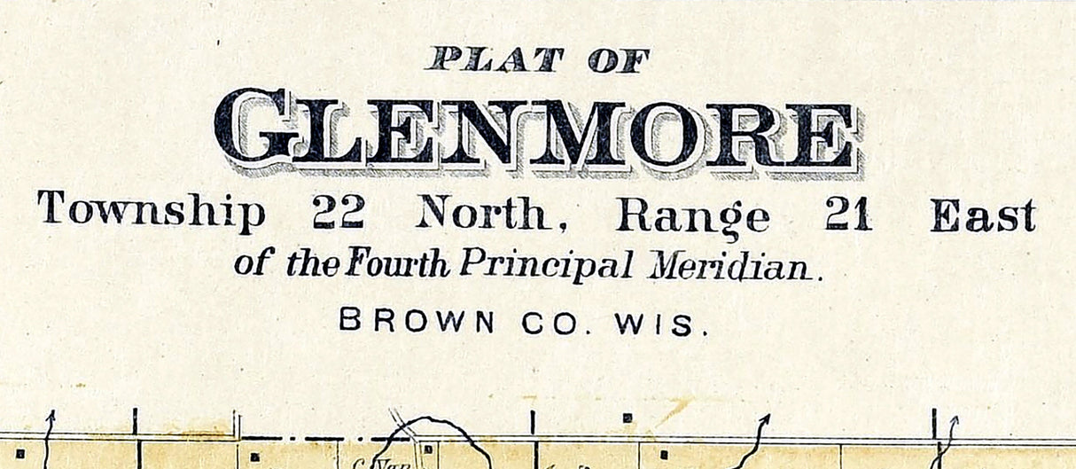 1889 Map of Glenmore Township Brown County Wisconsin
