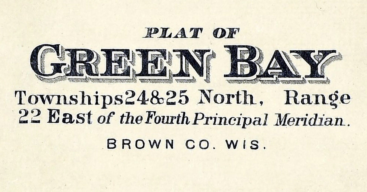 1889 Map of Green Bay Township Brown County Wisconsin