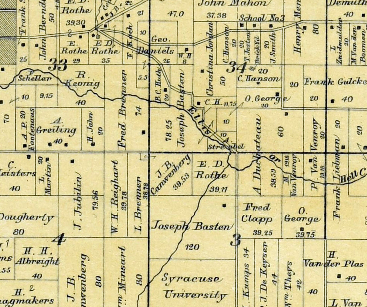 1889 Map of Preble Township Brown County Wisconsin