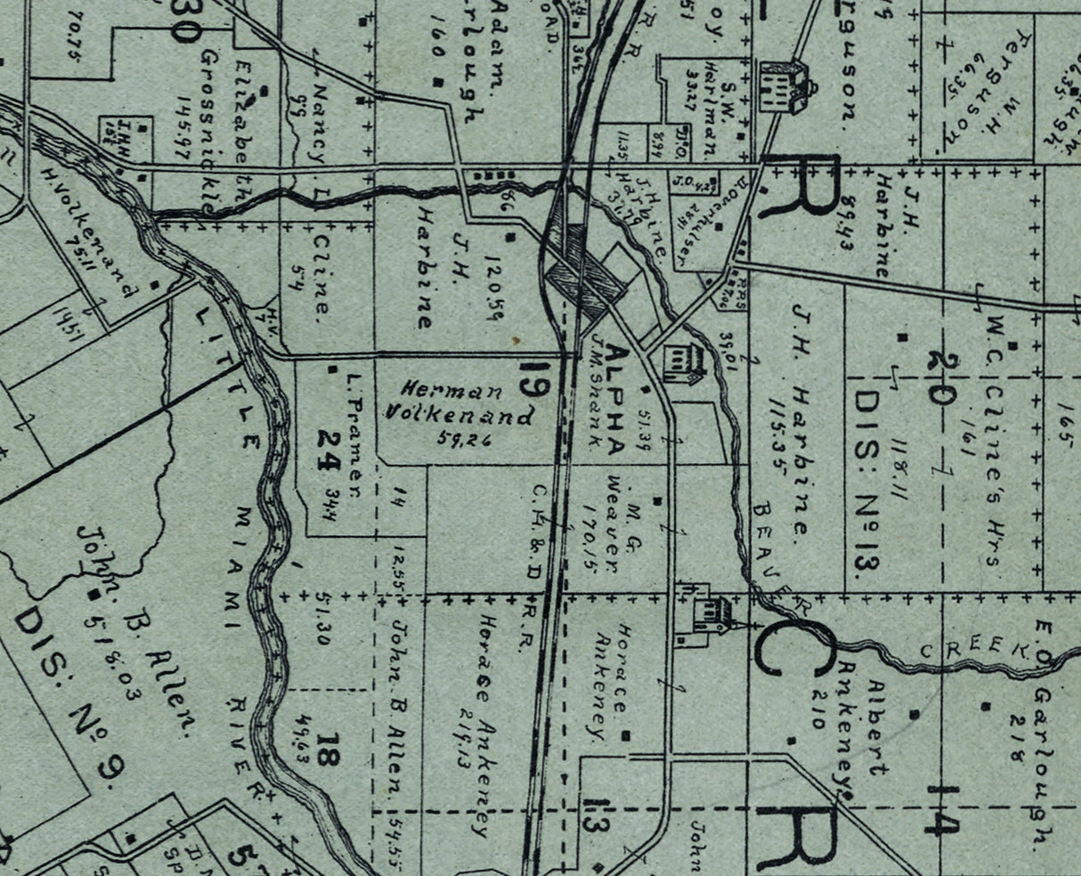 1896 Map of Beaver Creek Township Greene County Ohio
