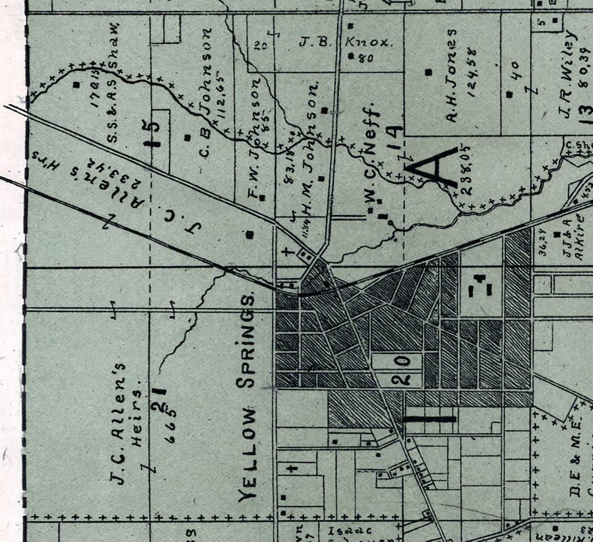 1896 Map of Miami Township Greene County Ohio