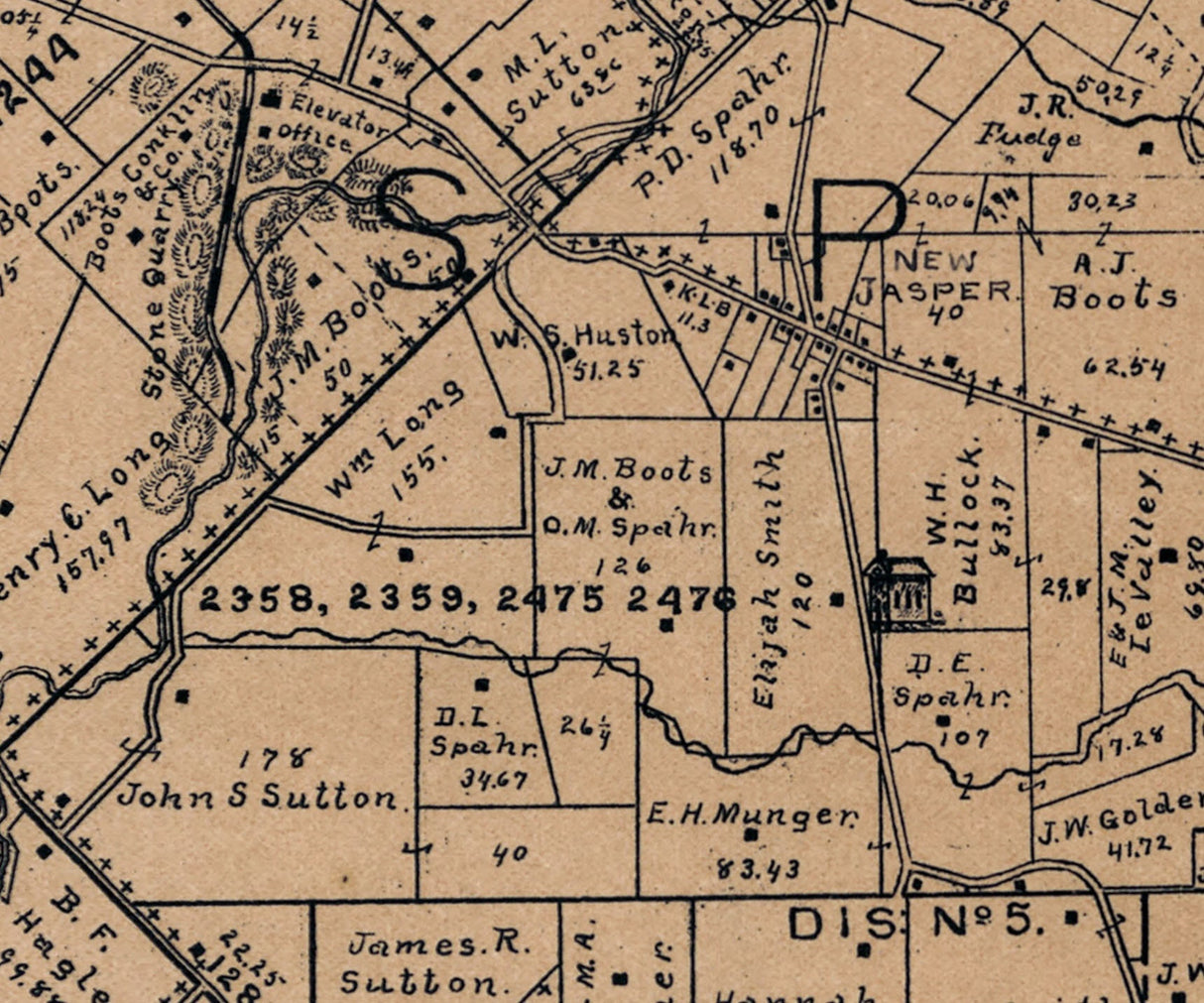 1896 Map of New Jasper Township Greene County Ohio